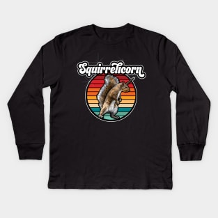 Squirrelicorn - funny, vintage squirrel unicorn Kids Long Sleeve T-Shirt
